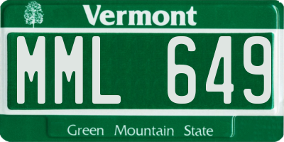 VT license plate MML649