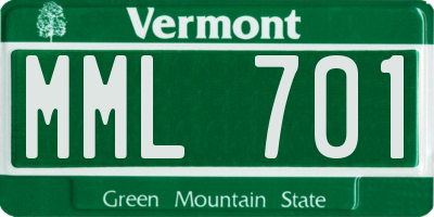 VT license plate MML701