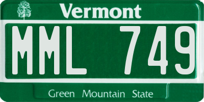 VT license plate MML749