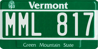 VT license plate MML817