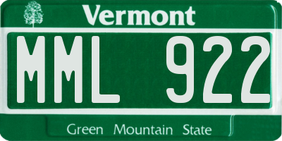 VT license plate MML922