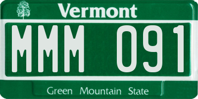 VT license plate MMM091