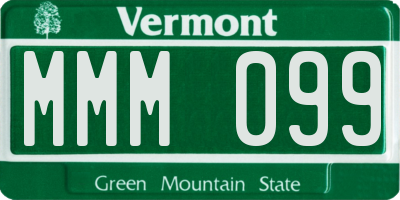 VT license plate MMM099