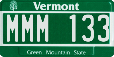 VT license plate MMM133