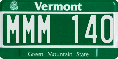 VT license plate MMM140
