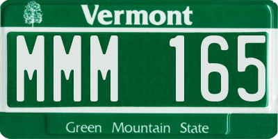 VT license plate MMM165