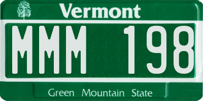 VT license plate MMM198