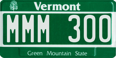 VT license plate MMM300