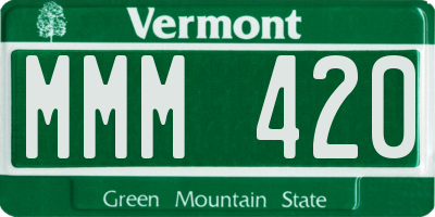 VT license plate MMM420