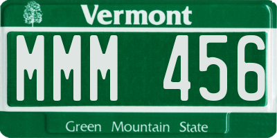 VT license plate MMM456