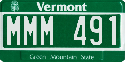 VT license plate MMM491