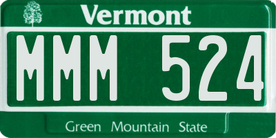 VT license plate MMM524