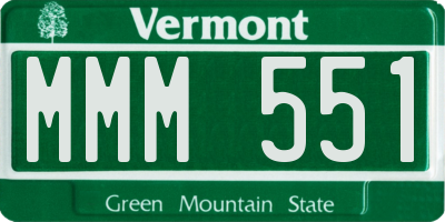 VT license plate MMM551