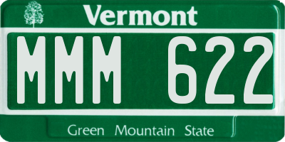 VT license plate MMM622