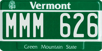 VT license plate MMM626