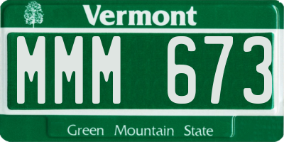 VT license plate MMM673