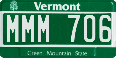 VT license plate MMM706