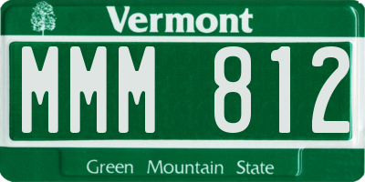 VT license plate MMM812