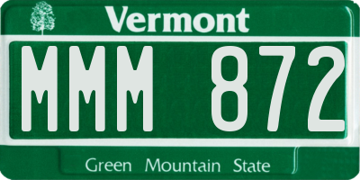 VT license plate MMM872