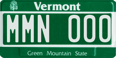 VT license plate MMN000
