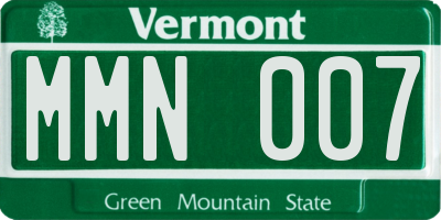 VT license plate MMN007