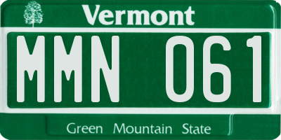 VT license plate MMN061