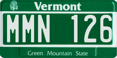 VT license plate MMN126