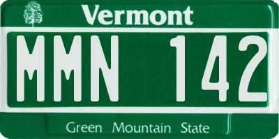 VT license plate MMN142