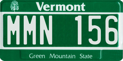 VT license plate MMN156