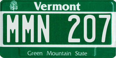 VT license plate MMN207