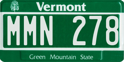 VT license plate MMN278