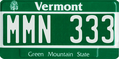VT license plate MMN333