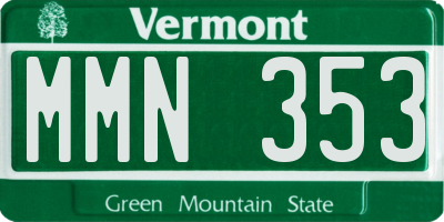 VT license plate MMN353