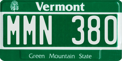 VT license plate MMN380