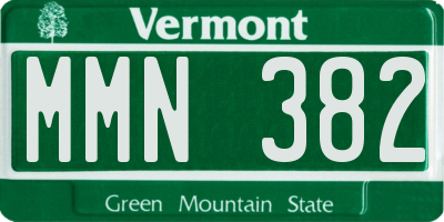 VT license plate MMN382