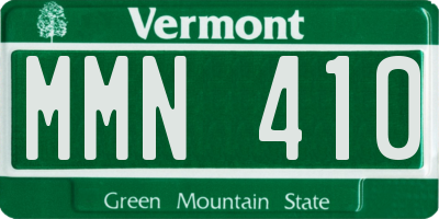 VT license plate MMN410