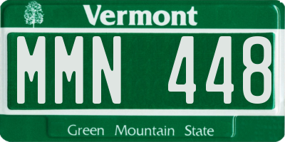 VT license plate MMN448