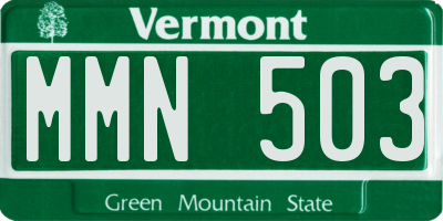 VT license plate MMN503