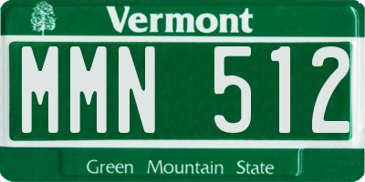 VT license plate MMN512