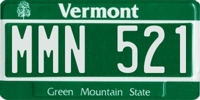 VT license plate MMN521