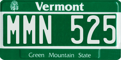 VT license plate MMN525