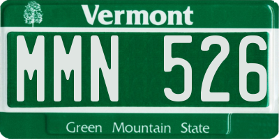 VT license plate MMN526