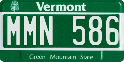VT license plate MMN586