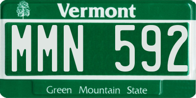 VT license plate MMN592