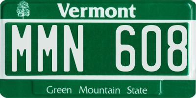VT license plate MMN608