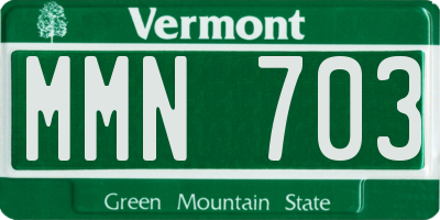 VT license plate MMN703