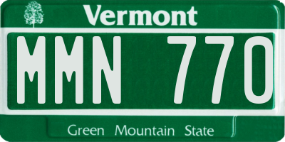 VT license plate MMN770