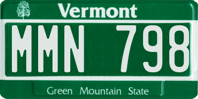 VT license plate MMN798