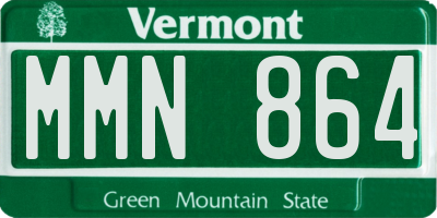 VT license plate MMN864