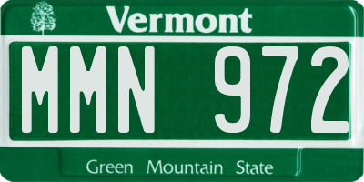 VT license plate MMN972